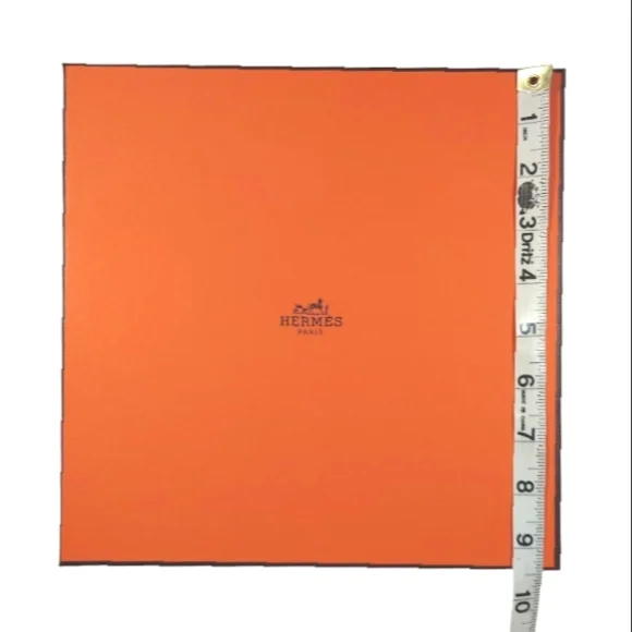 HERMES new authentic iconic orange square scarf gift box with ribbon